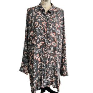 J. Jill Floral Tunic in Black and Pink